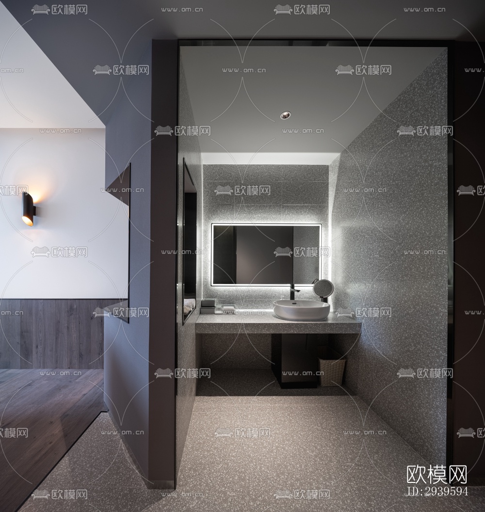 现代酒店民宿效果图下载（渲染图11）