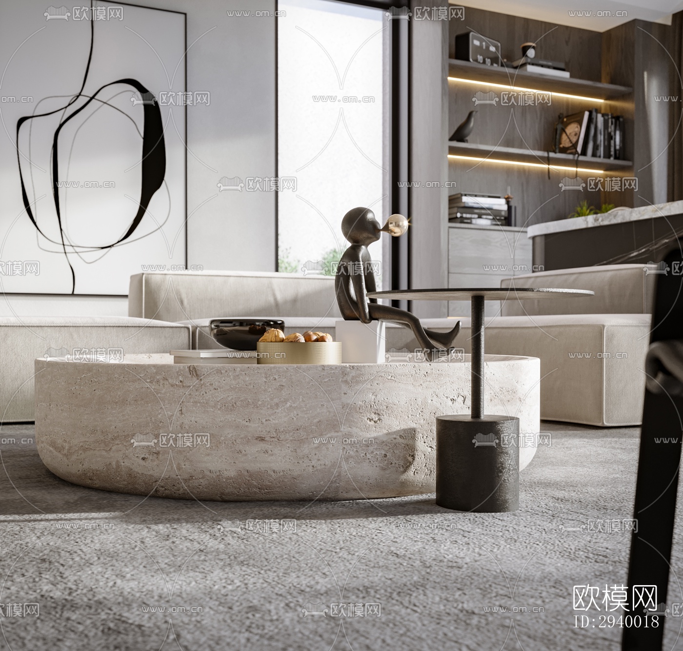 侘寂平层效果图下载（渲染图5）