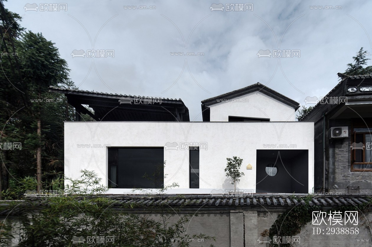 中式酒店民宿效果图下载（渲染图1）