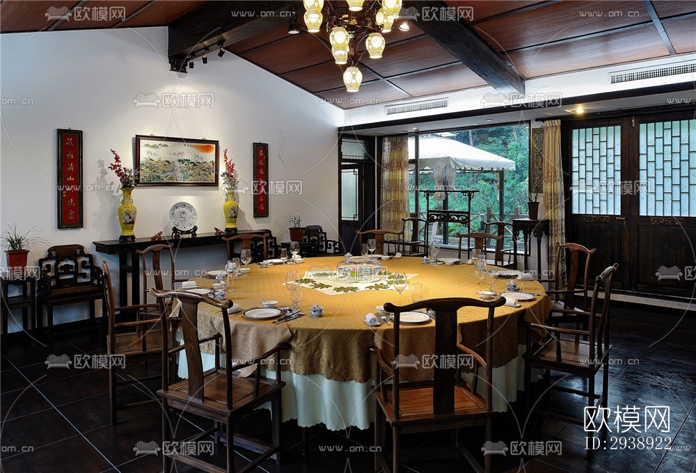 中式酒店民宿效果图下载（渲染图4）