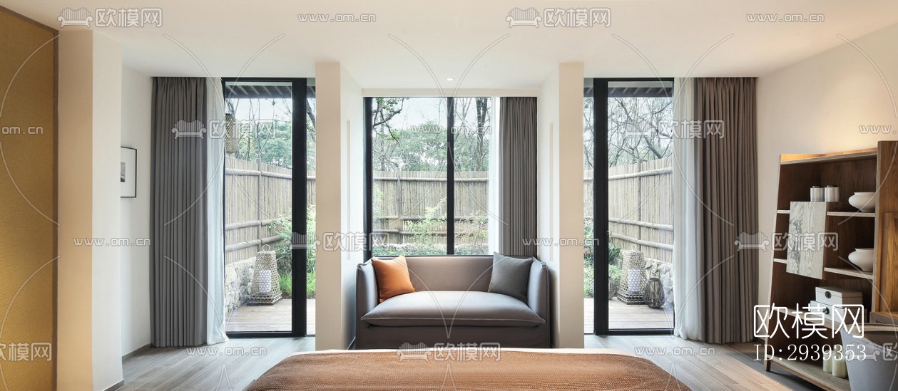 新中式酒店民宿效果图下载（渲染图13）