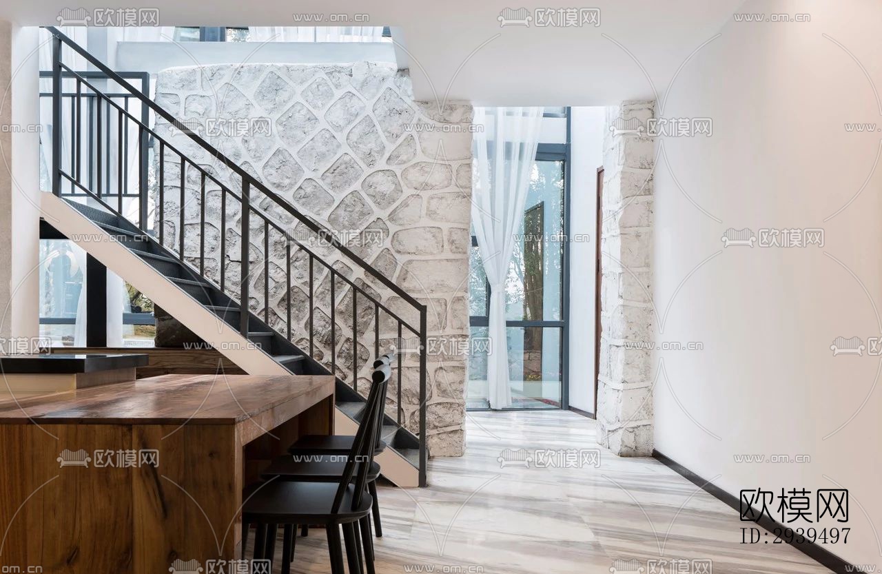 现代酒店民宿效果图下载（渲染图11）