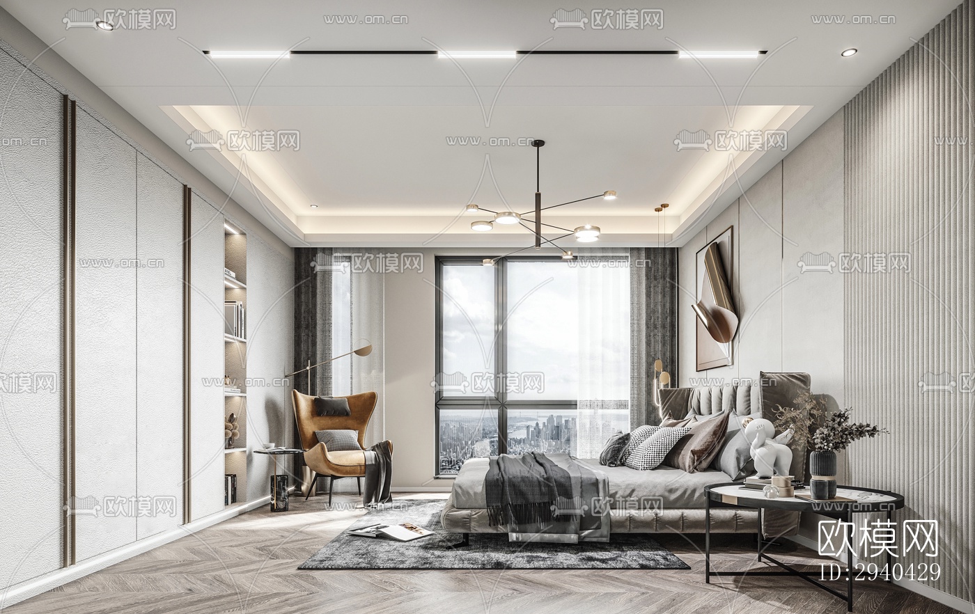 现代平层效果图下载（渲染图6）