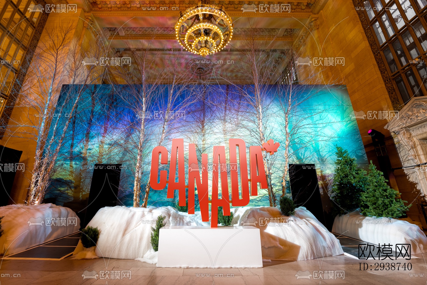 现代展览展厅效果图下载（渲染图1）