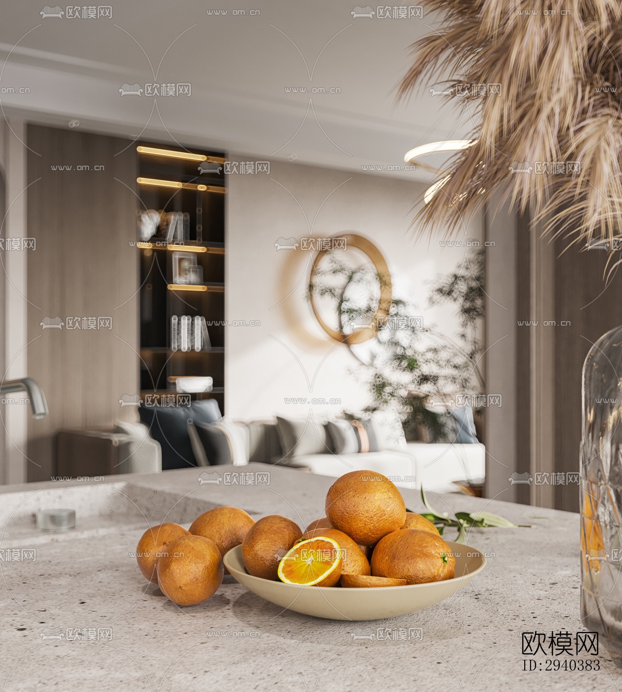 现代平层效果图下载（渲染图5）