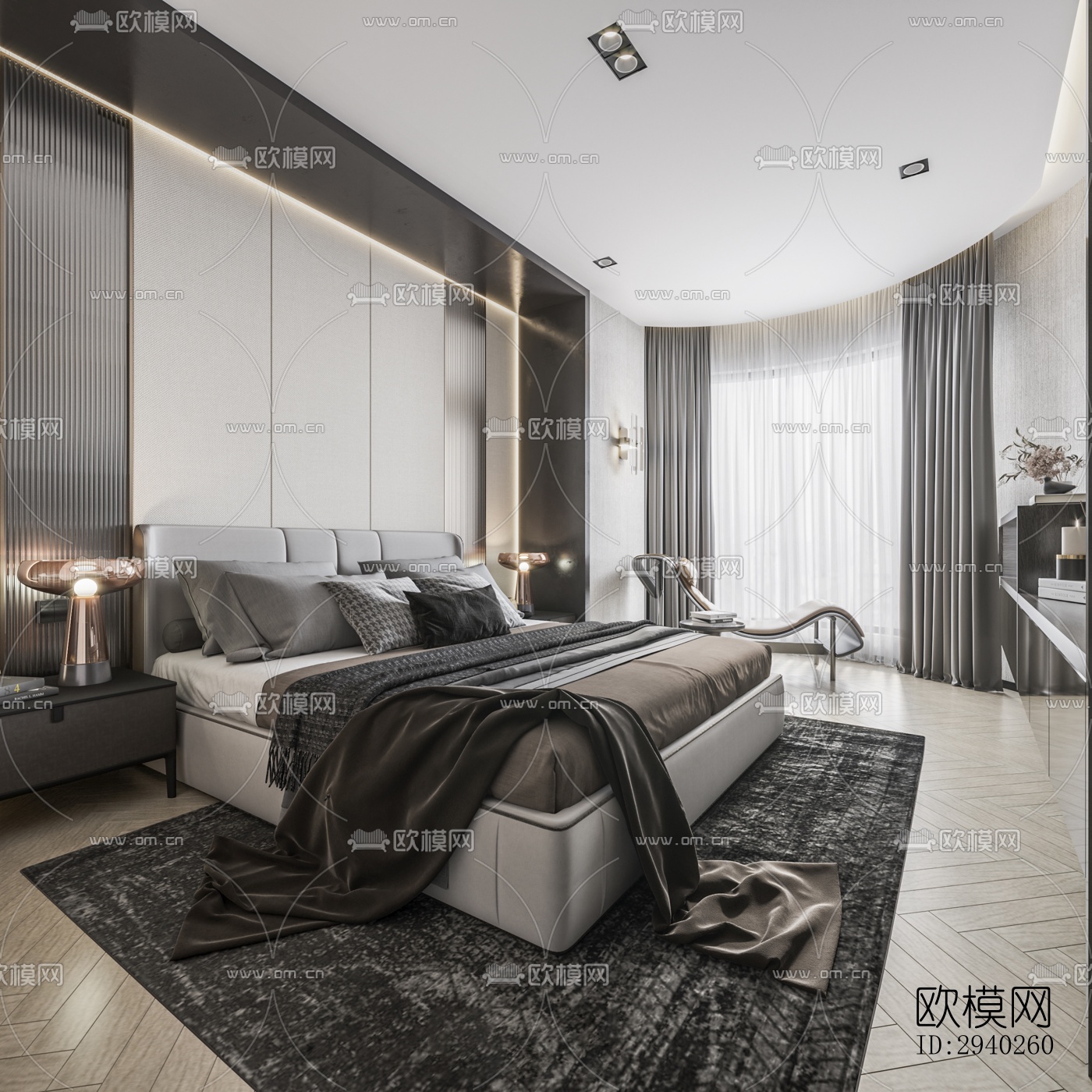 现代平层效果图下载（渲染图3）