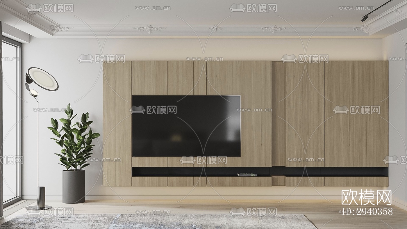 现代平层效果图下载（渲染图3）