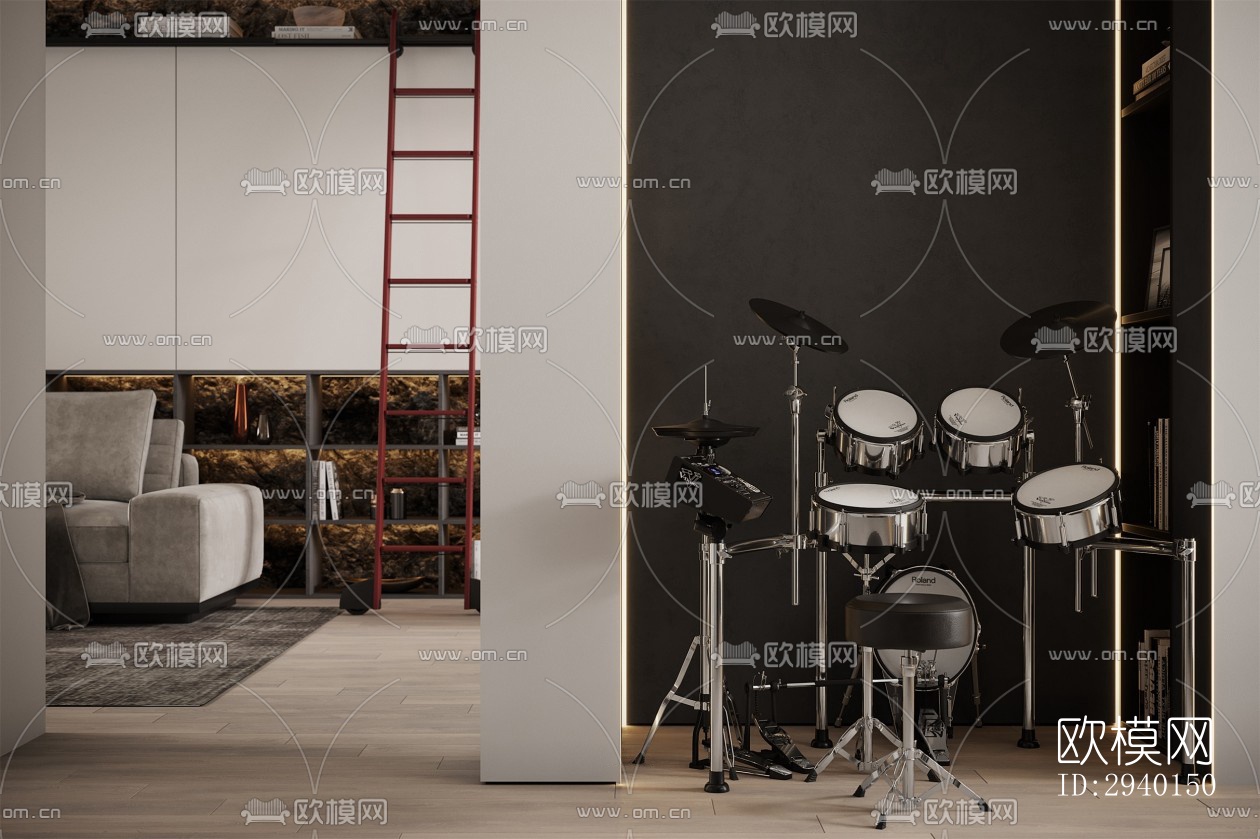 工业风平层效果图下载（渲染图8）