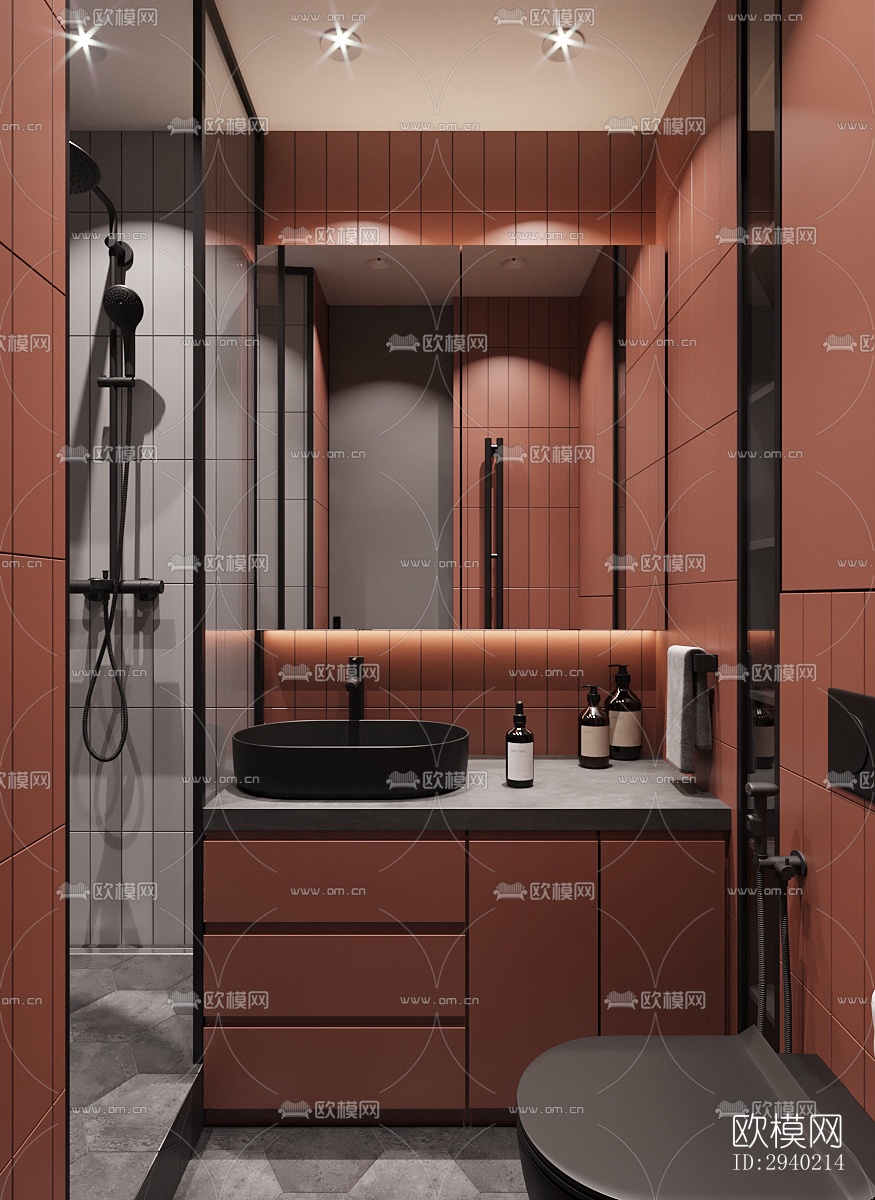 欧式平层效果图下载（渲染图1）