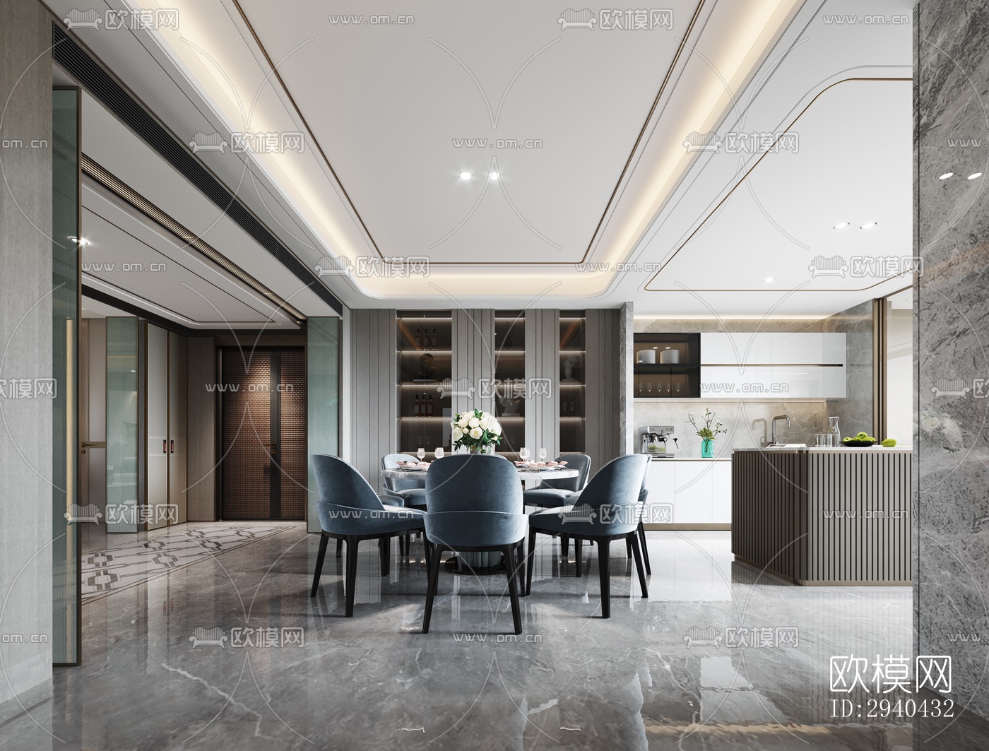 现代平层效果图下载（渲染图4）