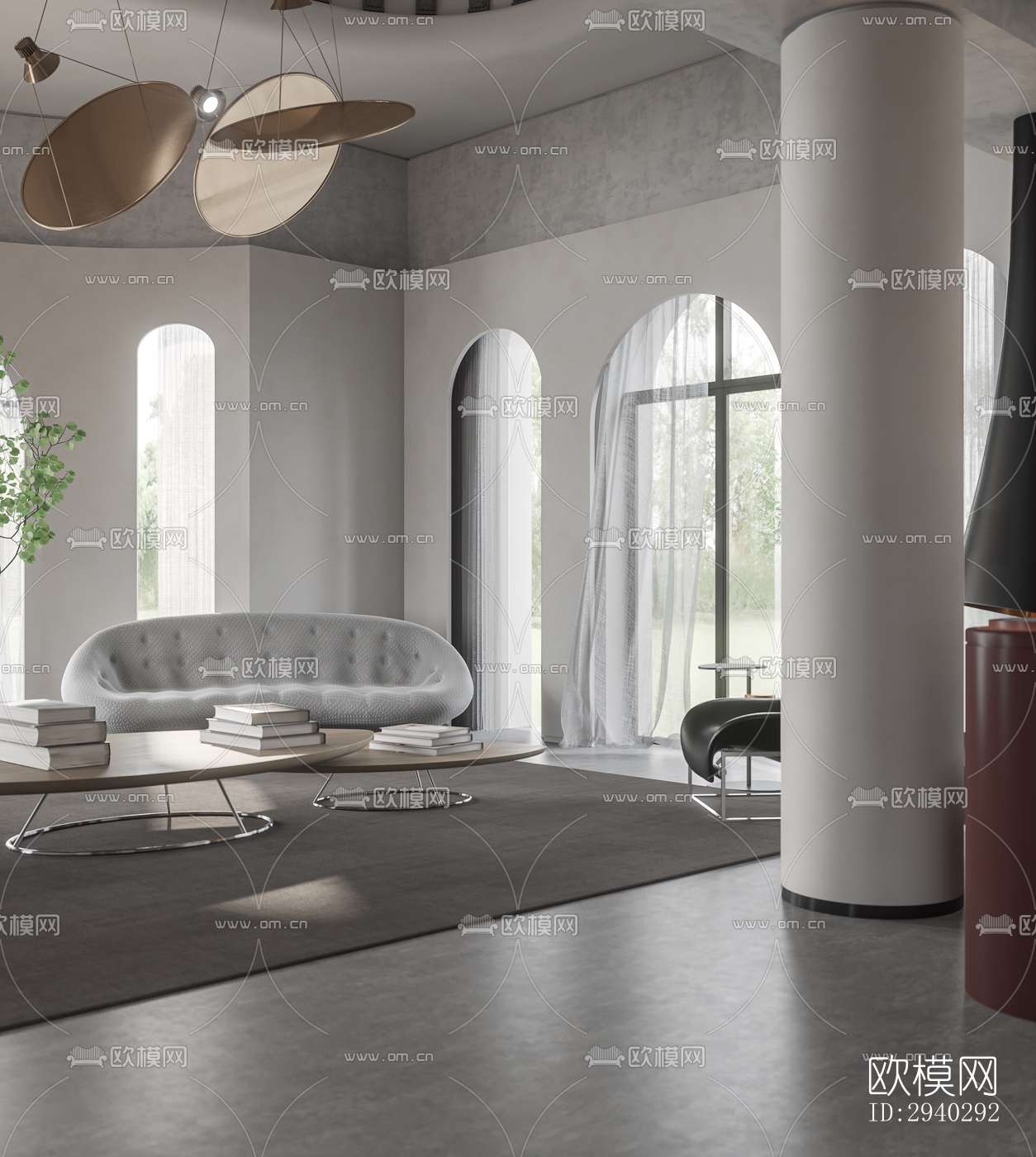 现代平层效果图下载（渲染图9）