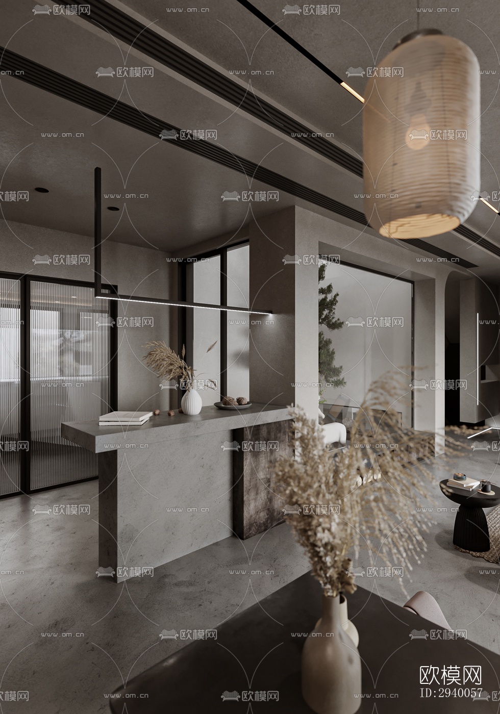 侘寂平层效果图下载（渲染图9）