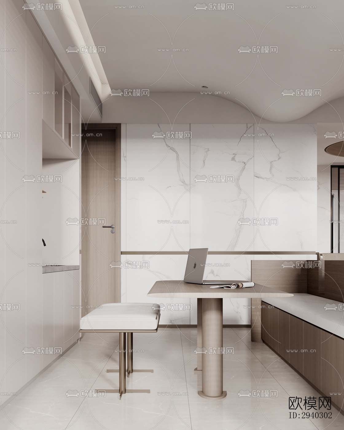 现代平层效果图下载（渲染图8）