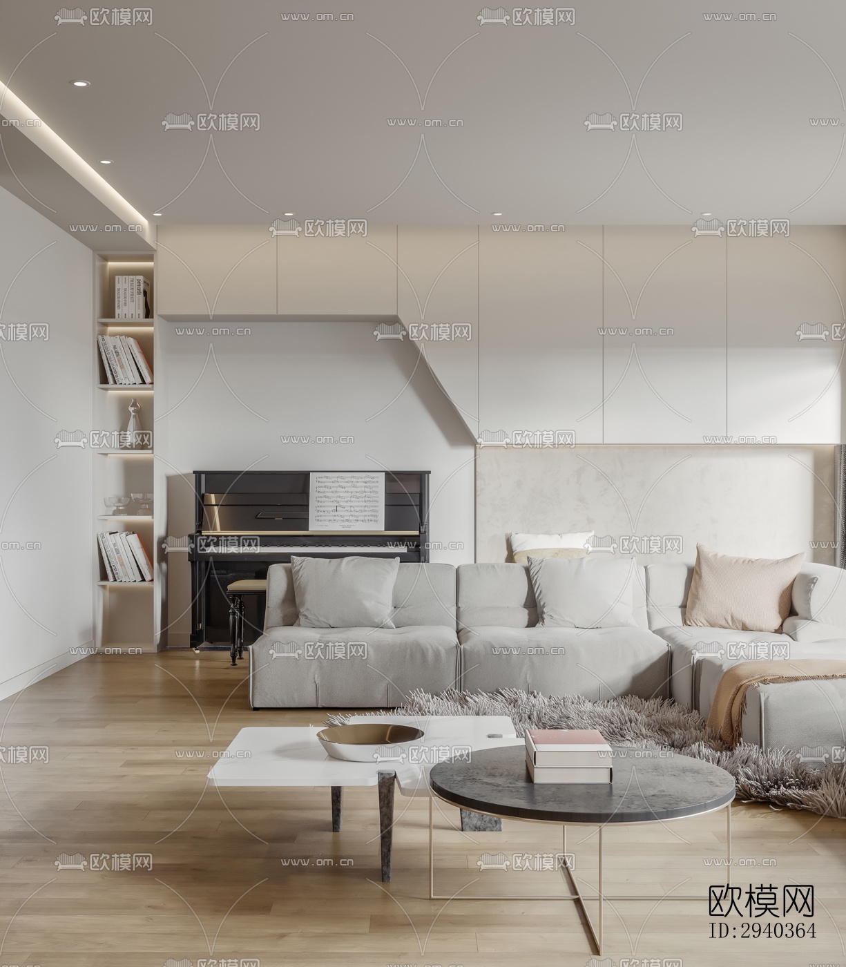 现代平层效果图下载（渲染图3）