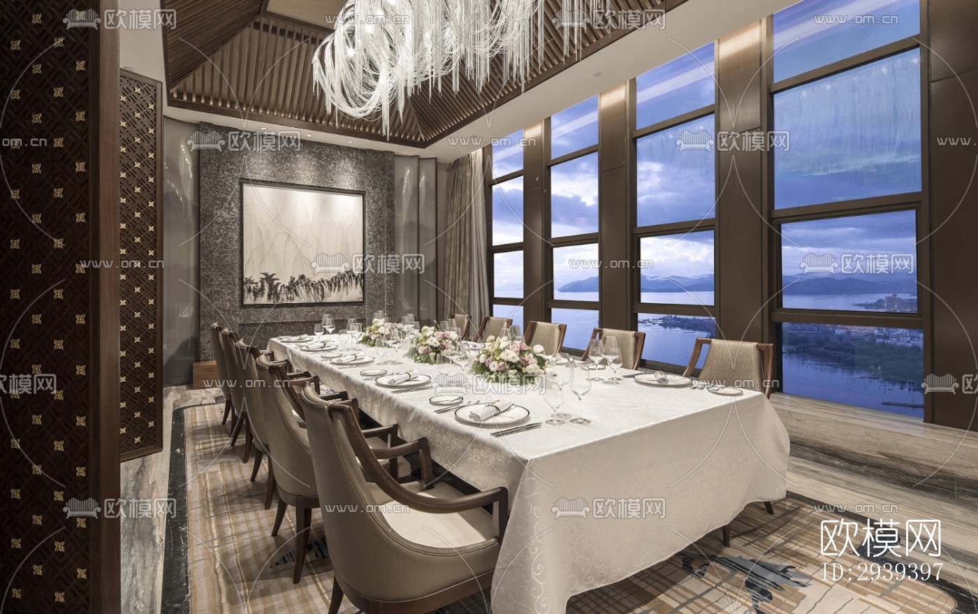 新中式酒店民宿效果图下载（渲染图15）