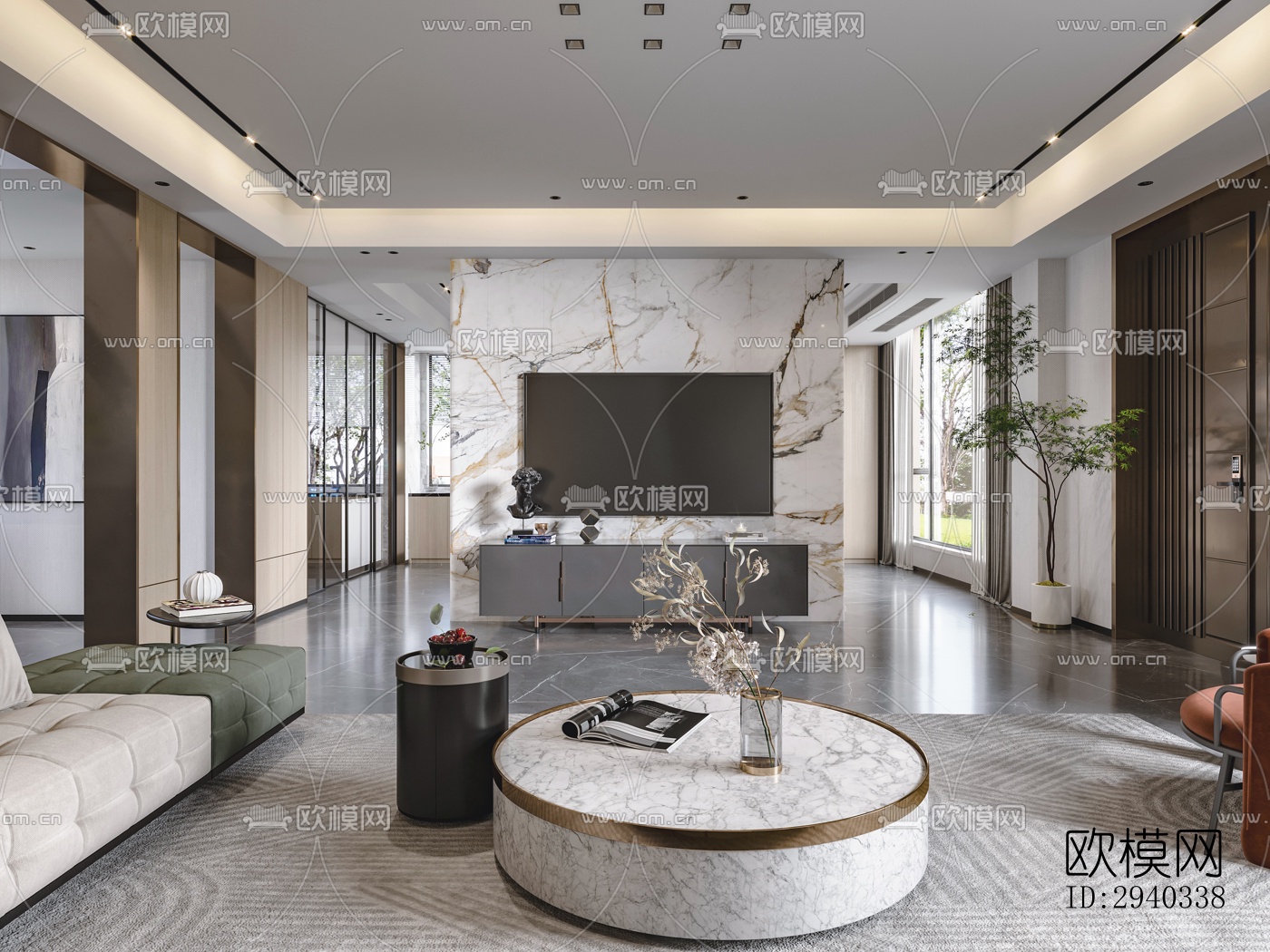 现代平层效果图下载（渲染图9）