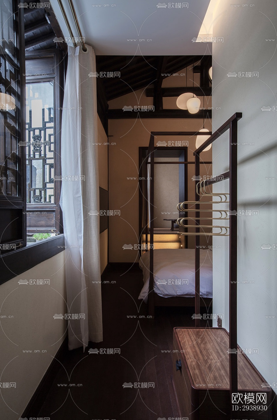 中式酒店民宿效果图下载（渲染图13）