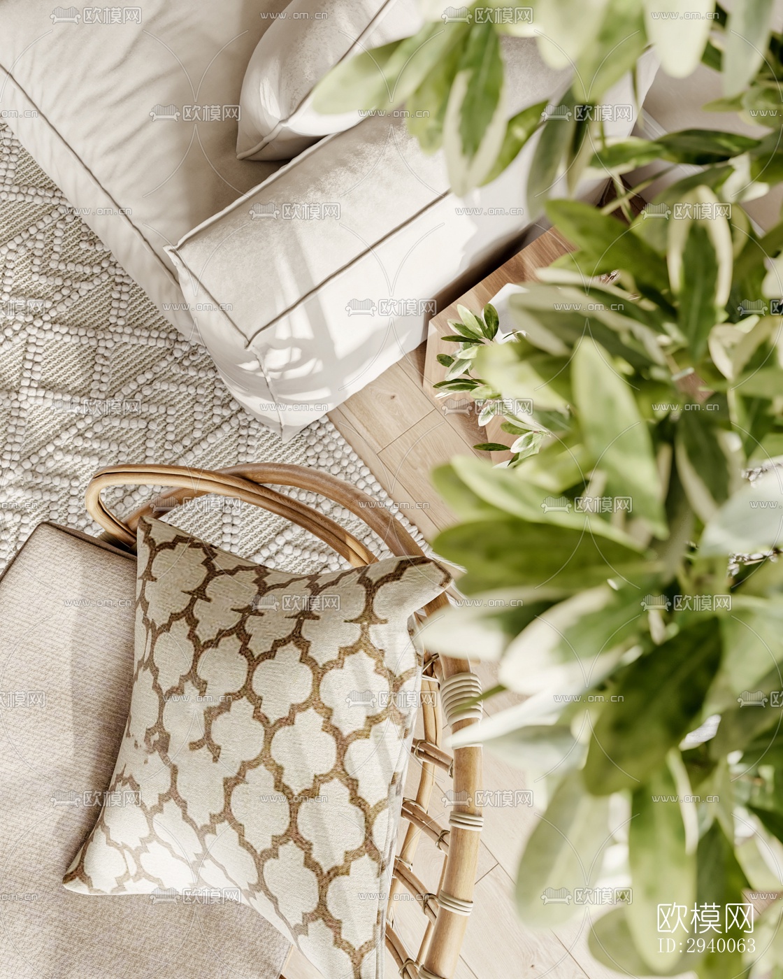 侘寂平层效果图下载（渲染图6）