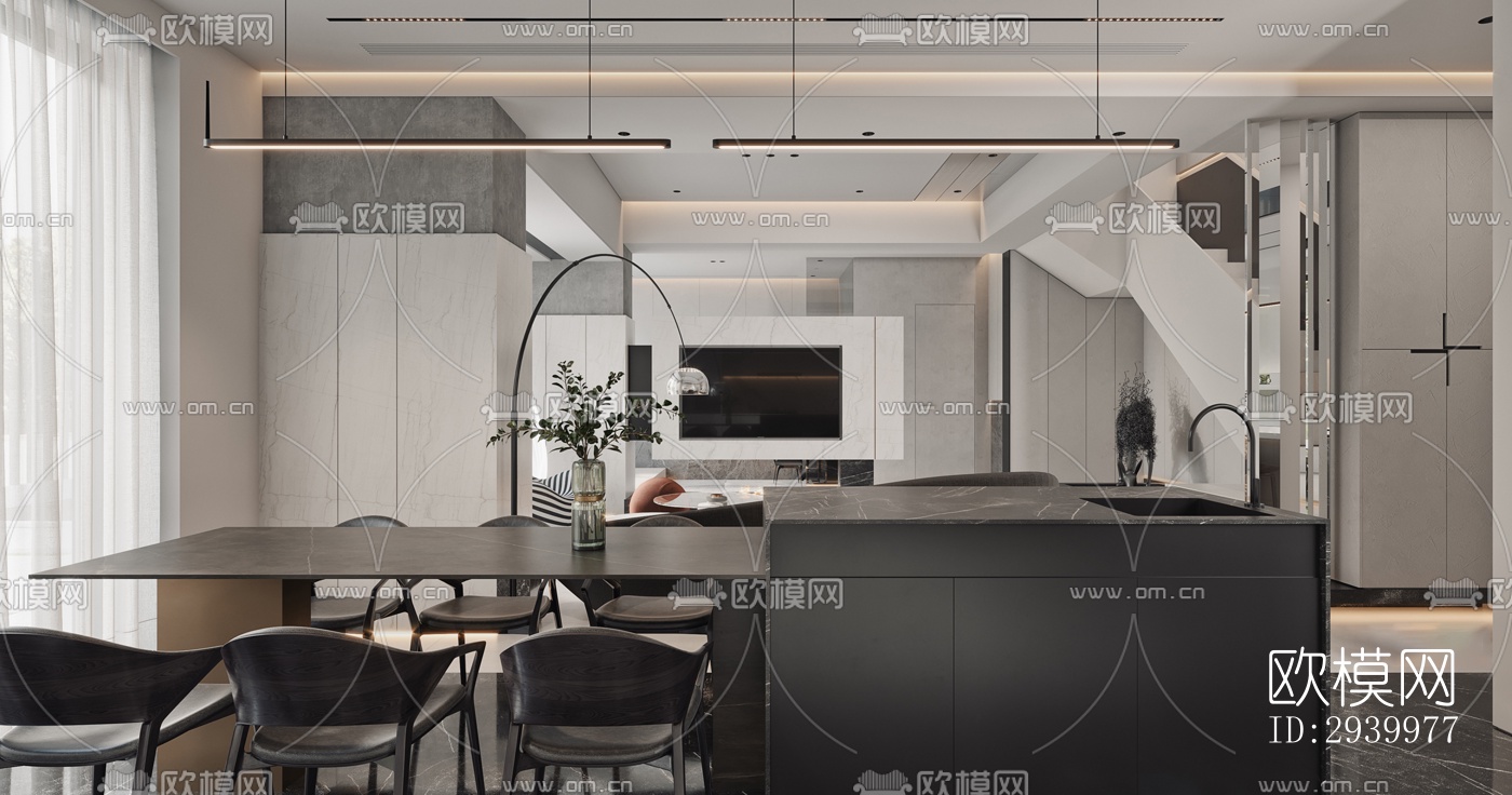 现代复式效果图下载（渲染图18）