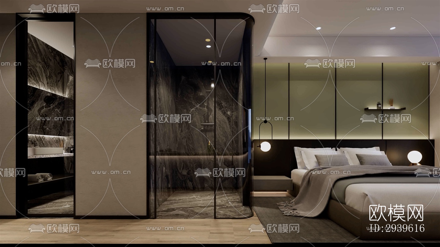 现代酒店民宿效果图下载（渲染图12）