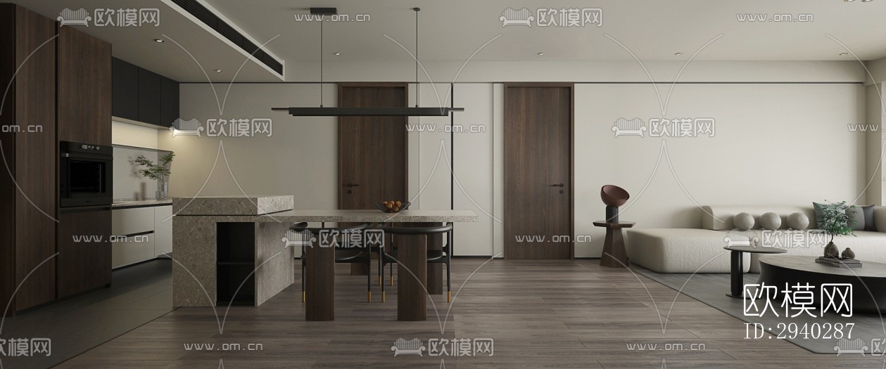 现代平层效果图下载（渲染图4）