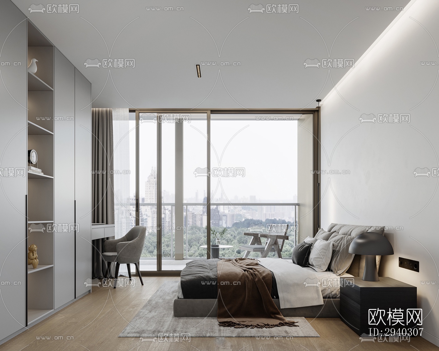 现代平层效果图下载（渲染图1）