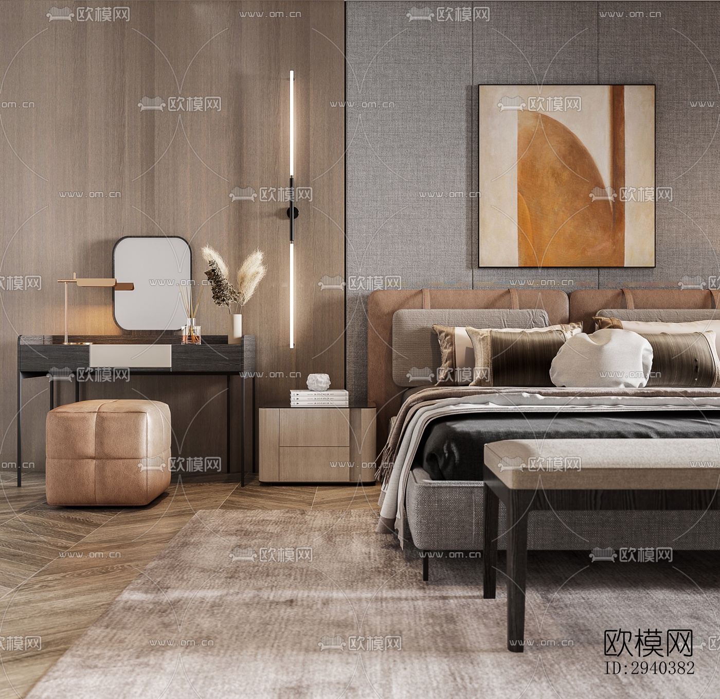 现代平层效果图下载（渲染图10）