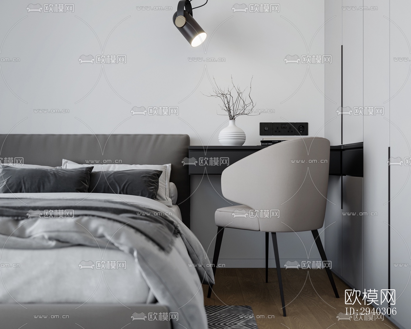 现代平层效果图下载（渲染图19）