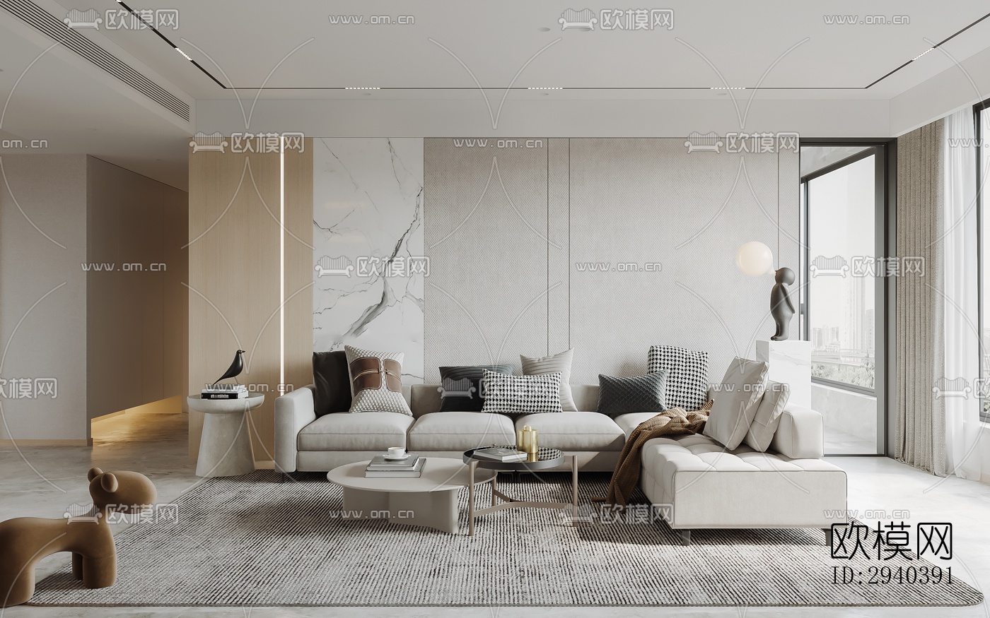 现代平层效果图下载（渲染图1）