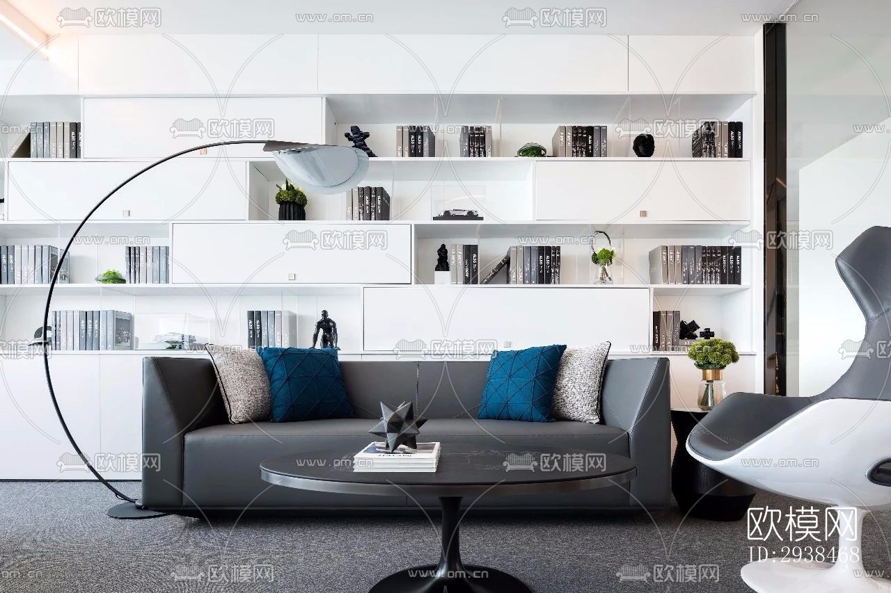 高级灰售楼处效果图下载（渲染图9）