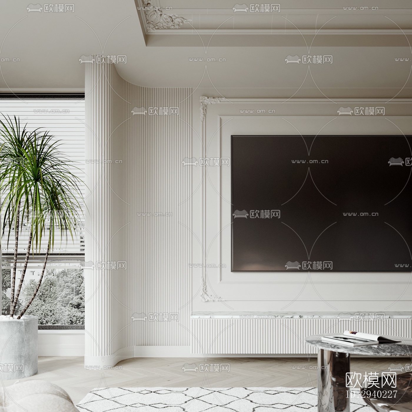 法式平层效果图下载（渲染图2）