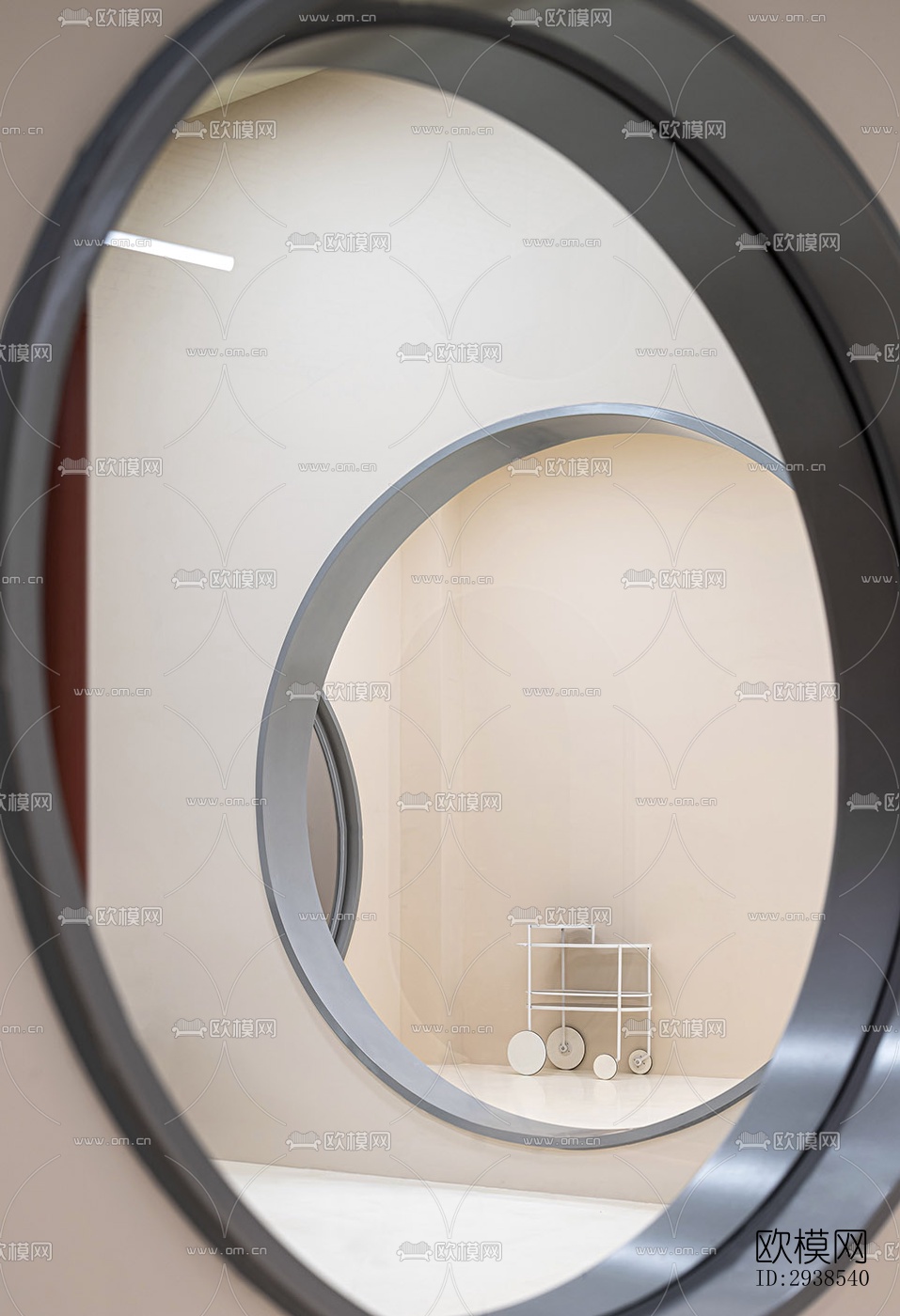 奶油风展览展厅效果图下载（渲染图7）