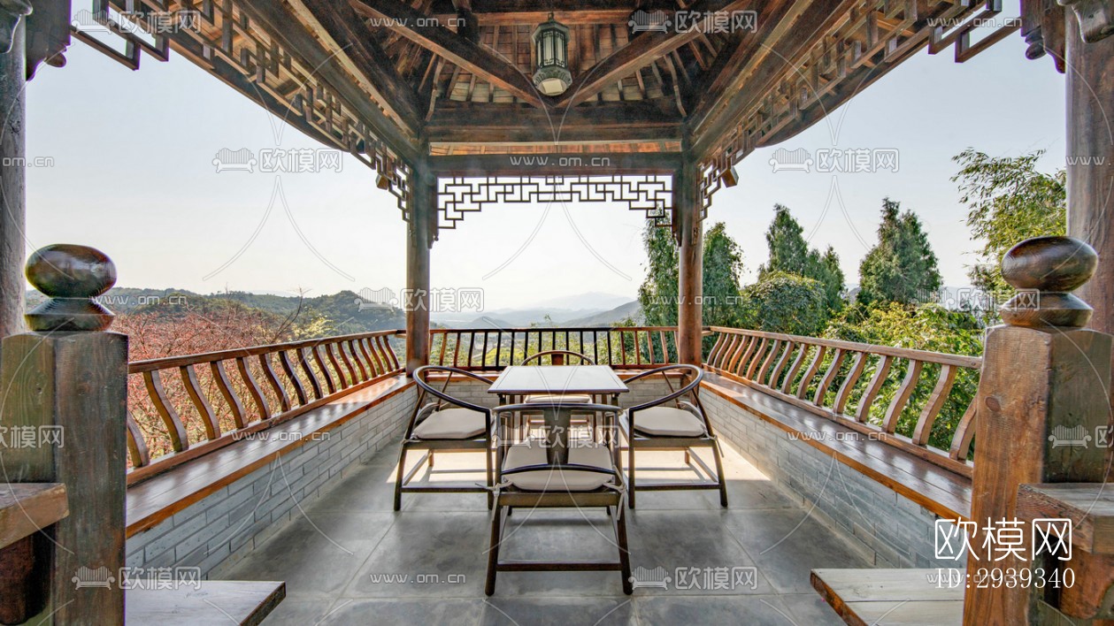 新中式酒店民宿效果图下载（渲染图9）