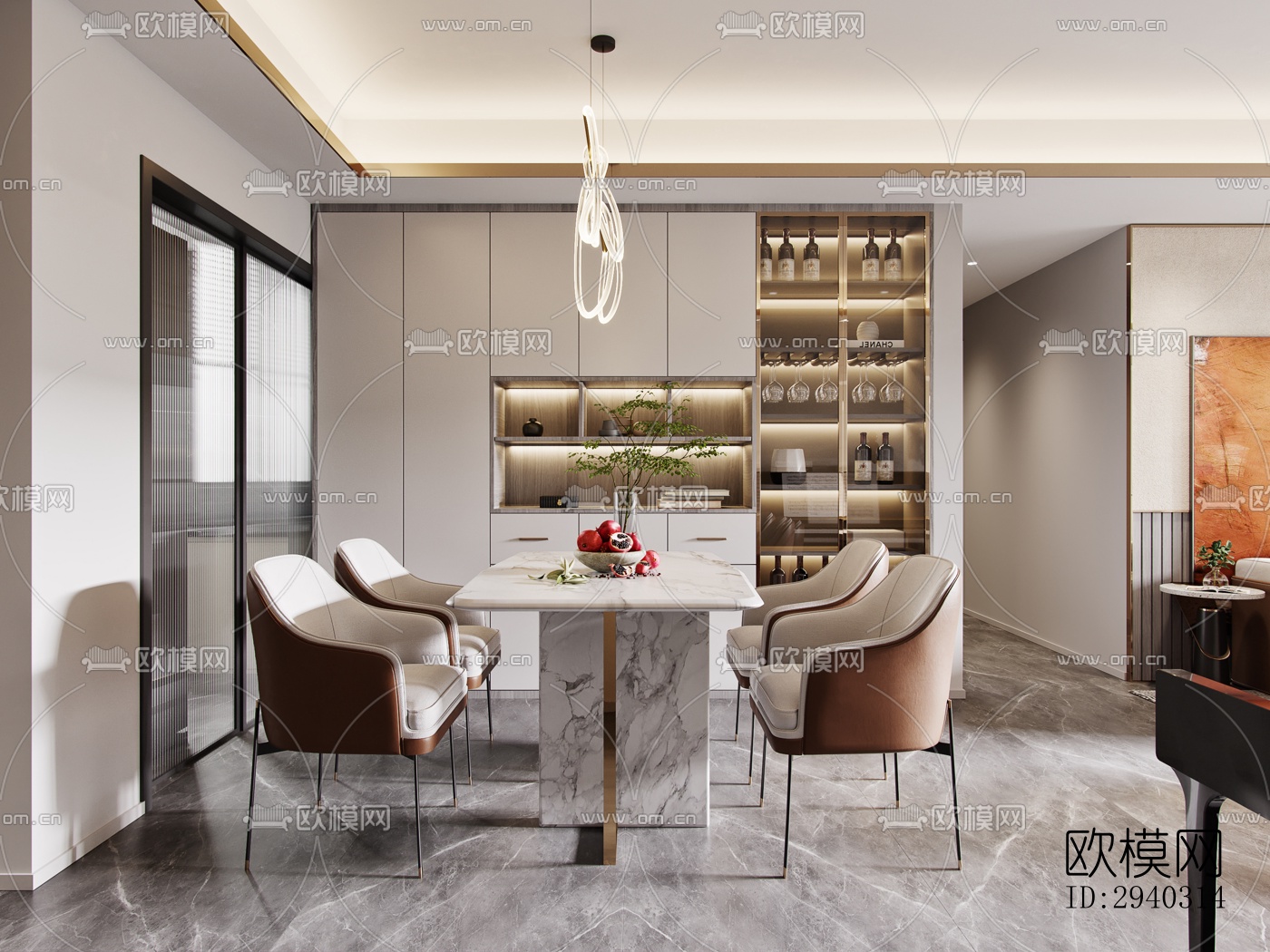 现代平层效果图下载（渲染图3）