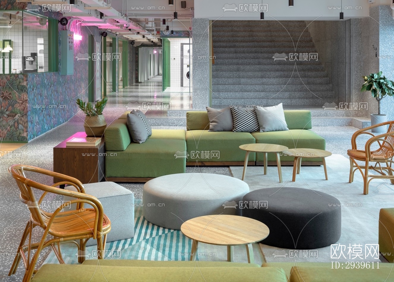 现代酒店民宿效果图下载（渲染图7）