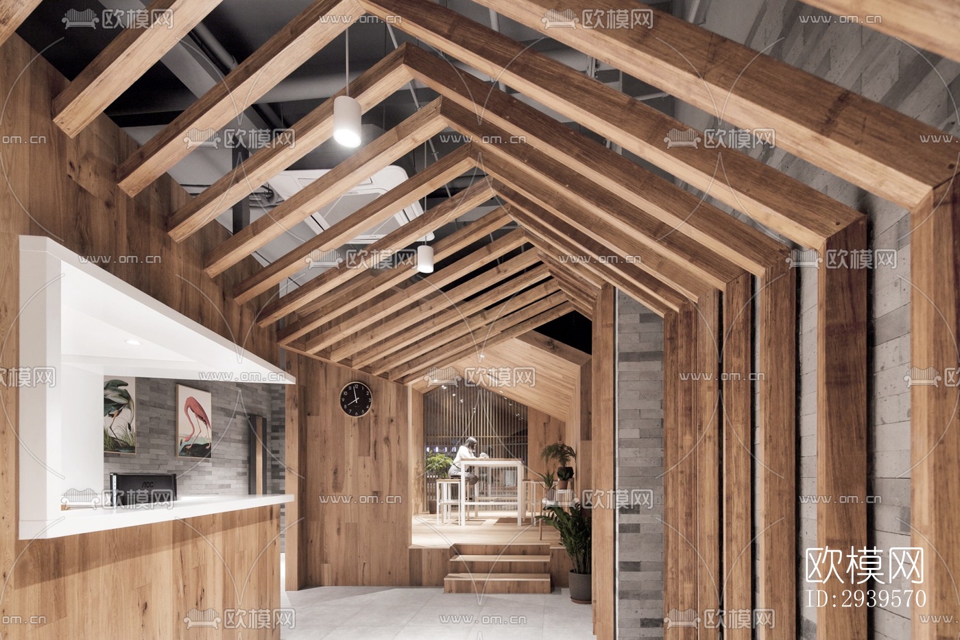 现代酒店民宿效果图下载（渲染图6）