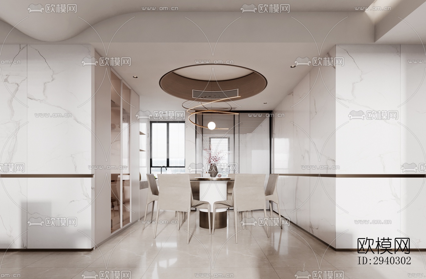 现代平层效果图下载（渲染图4）