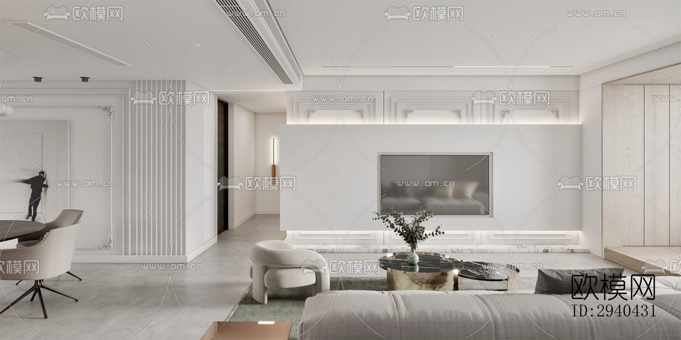 现代平层效果图下载（渲染图7）