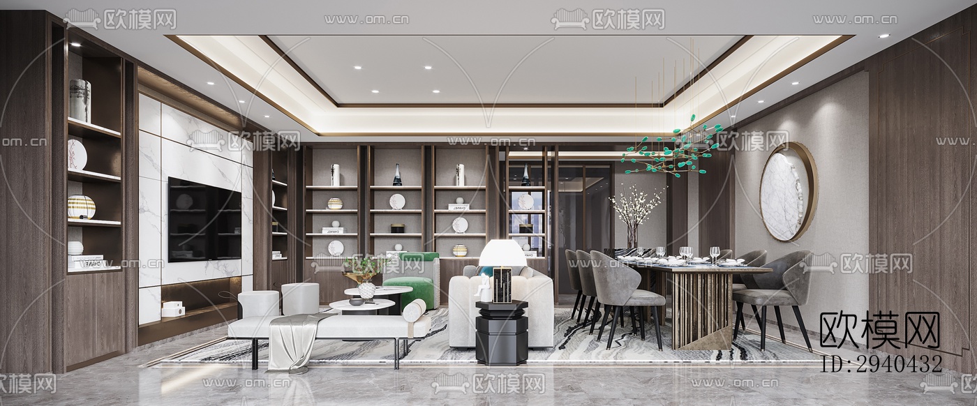 现代平层效果图下载（渲染图2）