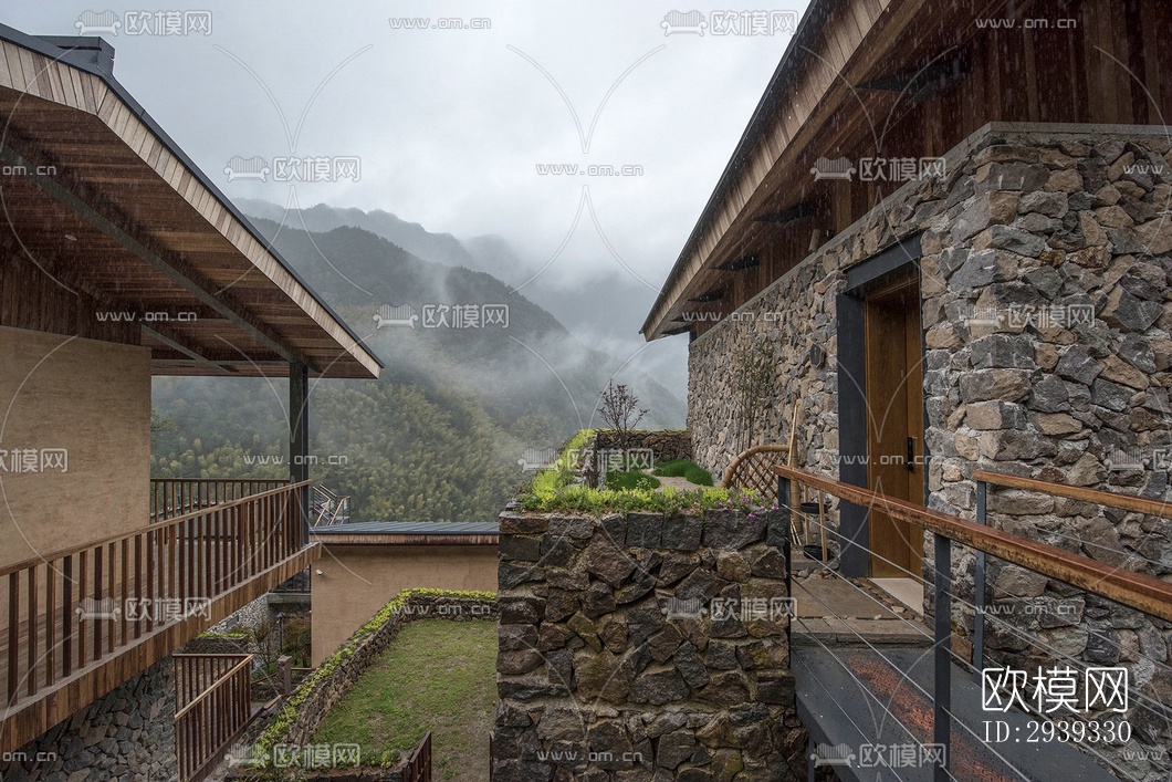 新中式酒店民宿效果图下载（渲染图2）