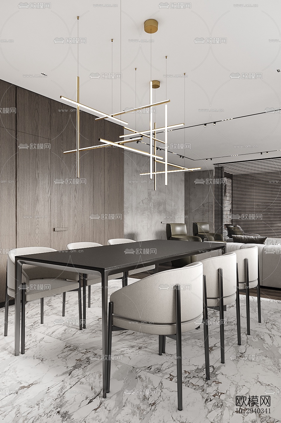 现代平层效果图下载（渲染图13）