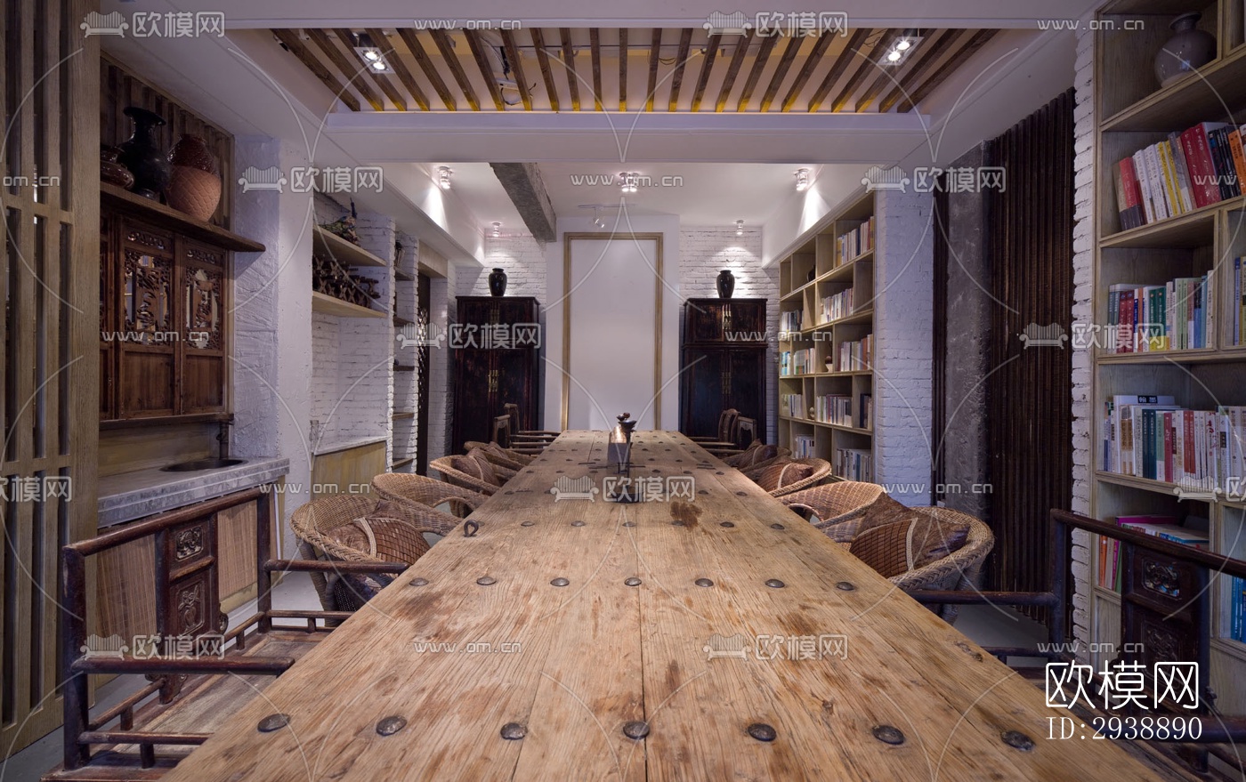 中式酒店民宿效果图下载（渲染图3）