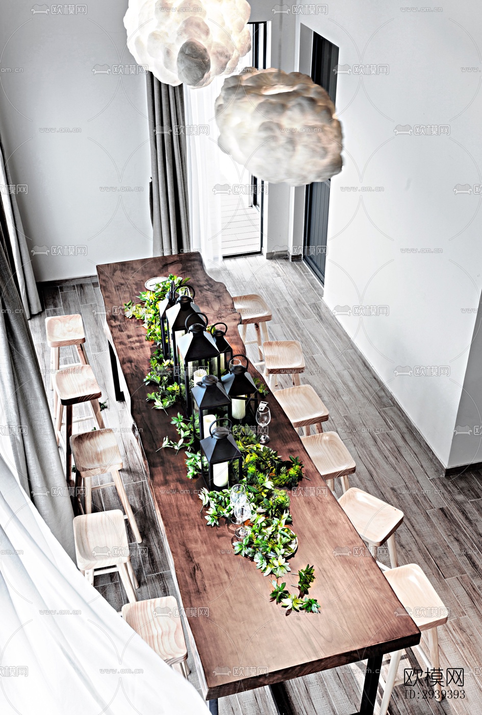 新中式酒店民宿效果图下载（渲染图4）