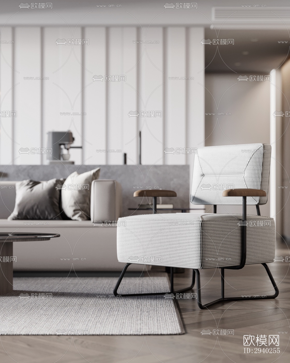 现代平层效果图下载（渲染图4）