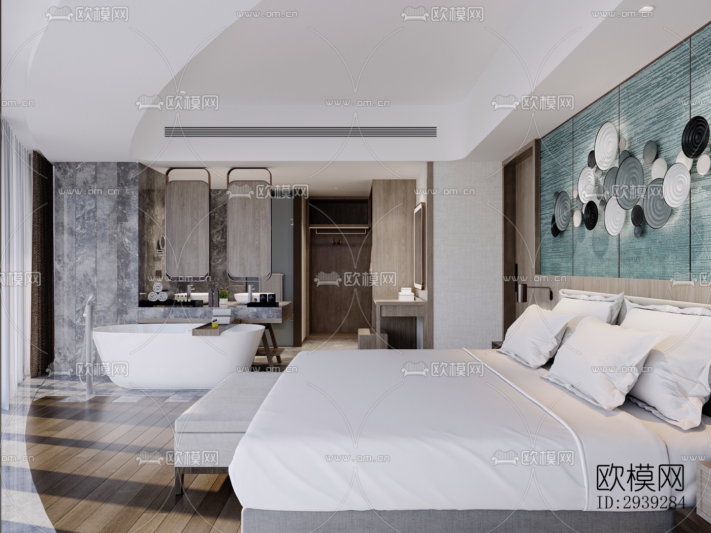 新中式酒店民宿效果图下载（渲染图12）