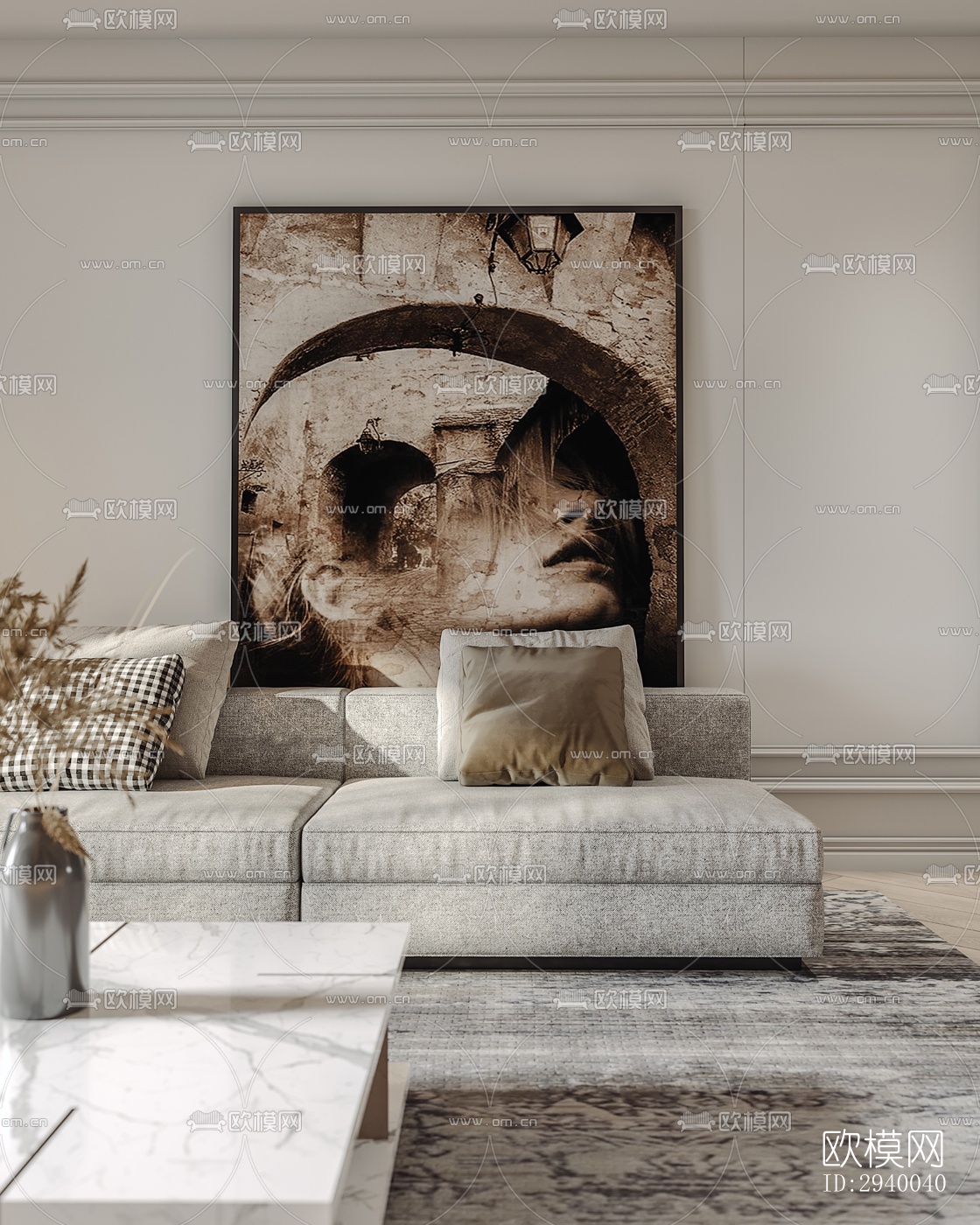 侘寂平层效果图下载（渲染图4）