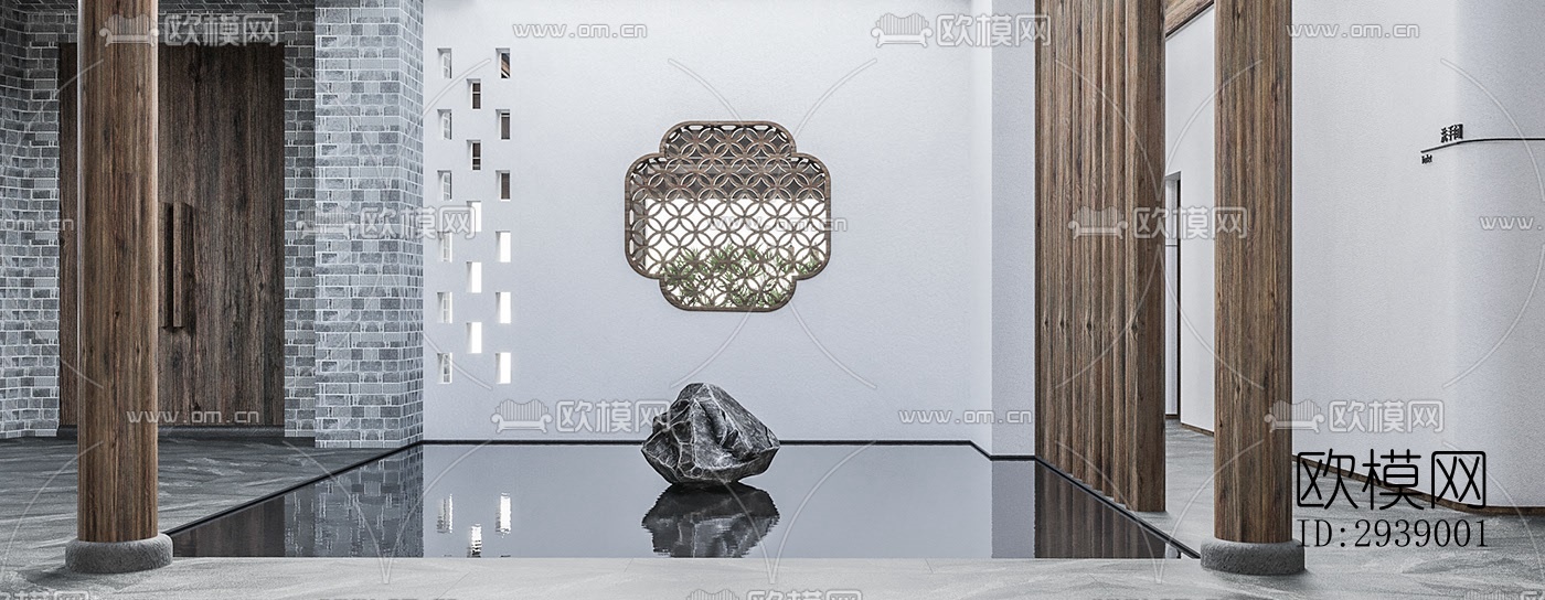 中式酒店民宿效果图下载（渲染图5）