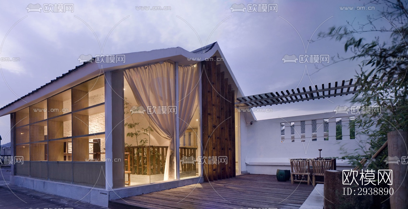 中式酒店民宿效果图下载（渲染图19）