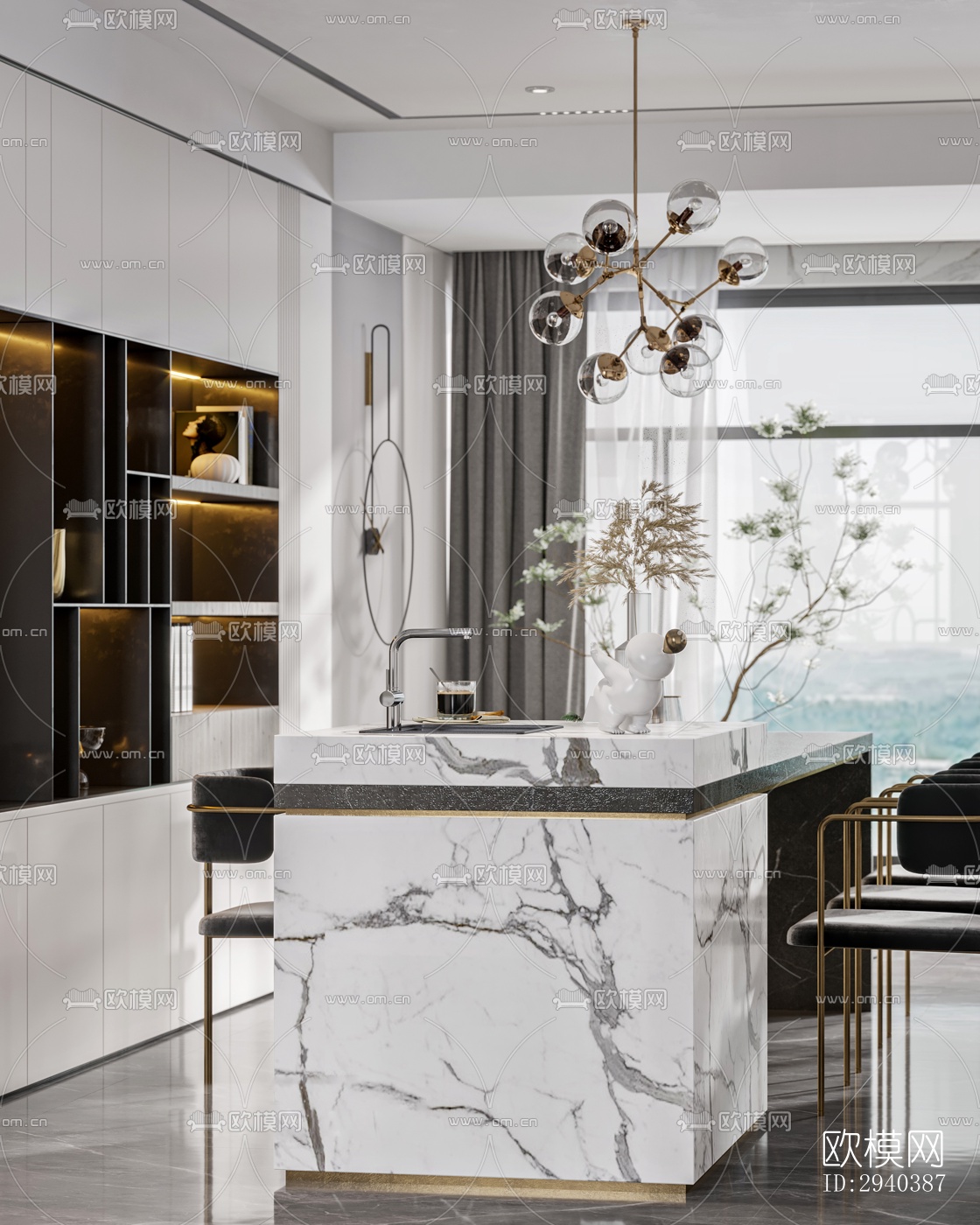 现代平层效果图下载（渲染图12）