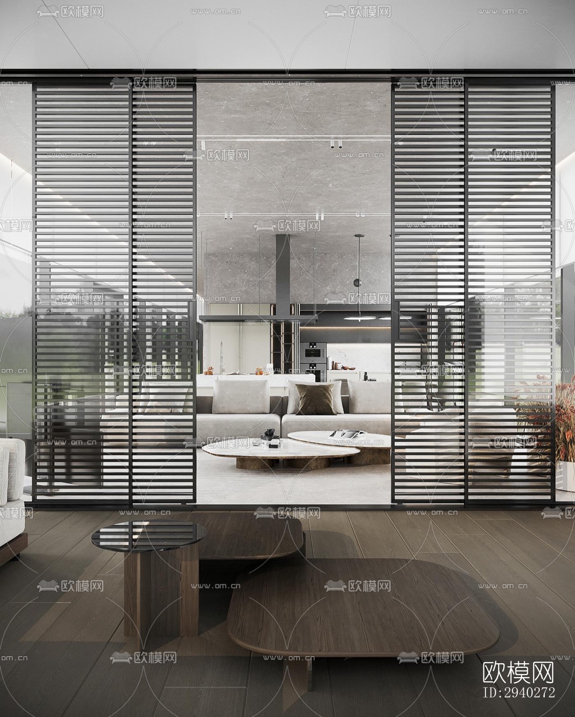 现代平层效果图下载（渲染图2）